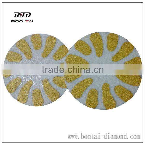 3''-27'' diamond fiber pads can be used on most common floor surfaces