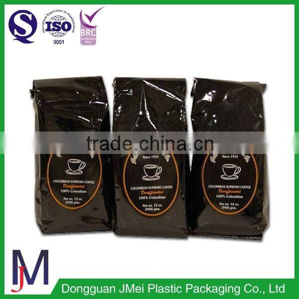 250g coffee bean side gusset plastic packaging foil bag with valve