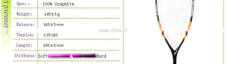 FANGCAN Darkness 7 H.M. Graphite Ultralight Squash Racket With String and Cover Yellow