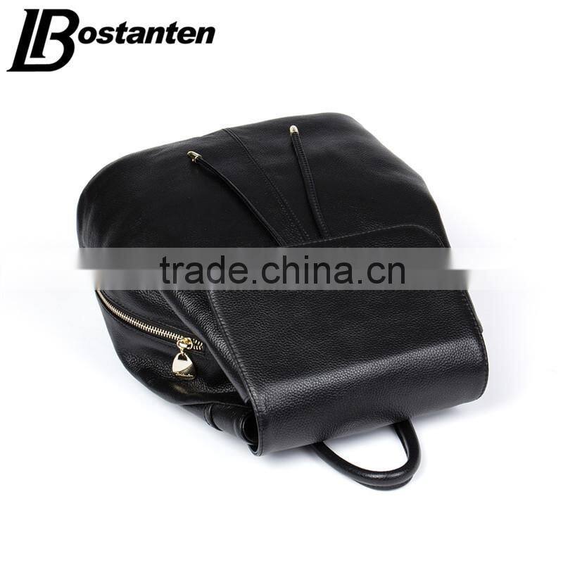 wholesale genuine leather drawstring backpack school bag for college girl
