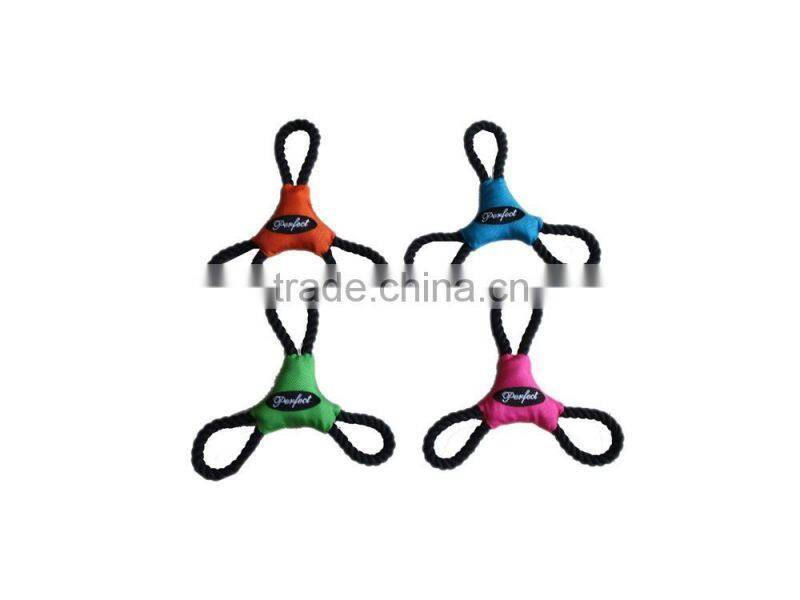 squeaky oxford fabric dog chew toy with rope