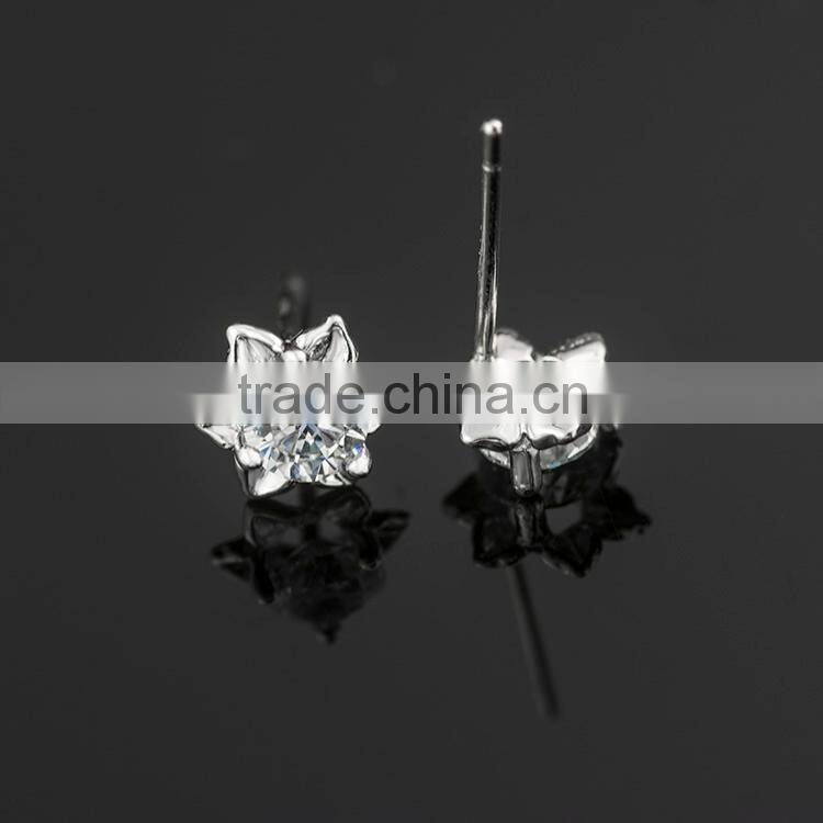 Fashion jewelry wholesale 925 sterling silver AAAAA cubic zirconia stud earring