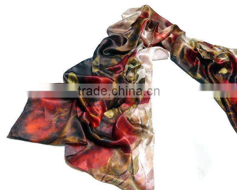 silk fabric hand print