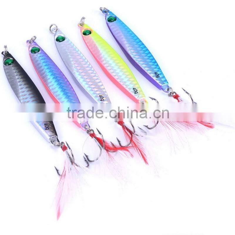 40g 8.7cm Laser Jigs Sea Fishing Lures Metal Bait Iron Lead Fishing Tackle
