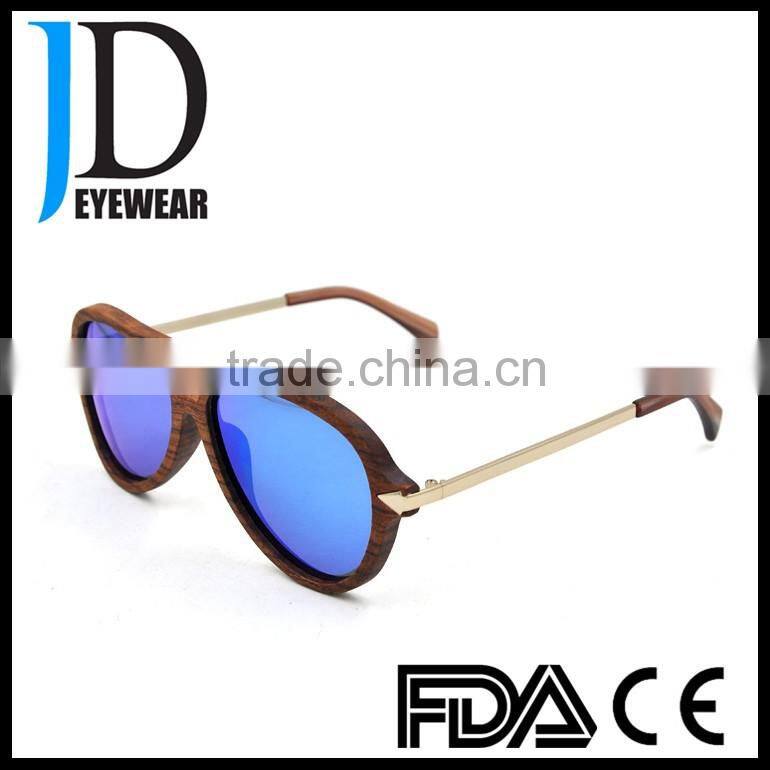 big face navy blue sun lenses pilot style real wooden sunglasses rosewood sun glasses