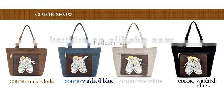 Vintage Canvas Bag Shoulder Bag For College Messenger Cross Body Bag Cotton Tote Bag