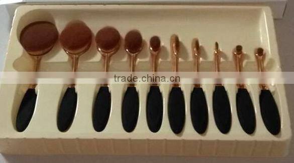 10pcs oval shape toothbrush stype BB cream makeup brush set