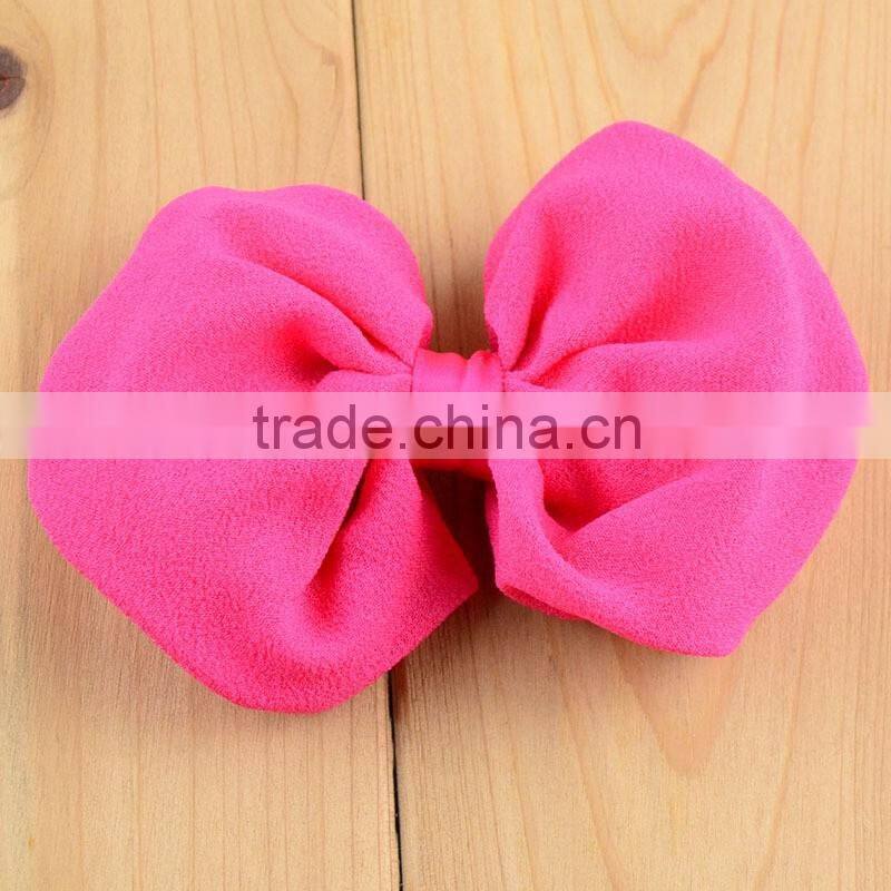 Chiffon Fabric Hair Bows Tie Wholesale hair pin chiffon bow flowers