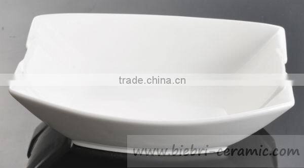 Rectangular Shape Luxury Super White Hotel And Restaurant Rice Soup Dessert Salad Pasta Serving Bowls By Ceramic Porcelain Fine