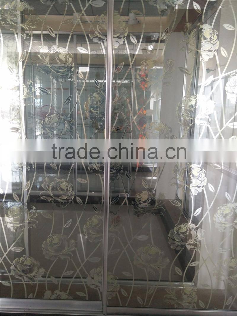 decorative design titanium sliding door glass