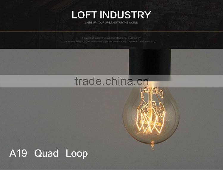 High Quality Edison filament bulbs A19/A60 decorative filament vintage light bulbs