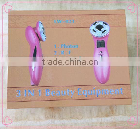 portable home use professional 3 in 1 ultrasonic led light skin lifting beauty equipment