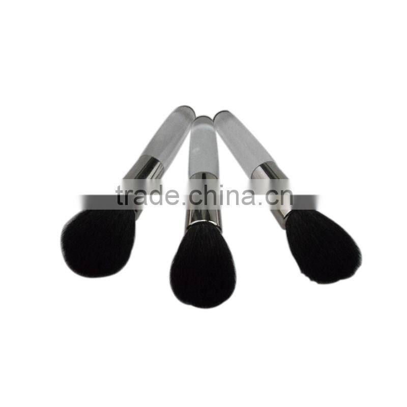 Top quality single plastic clear handle foundation makeup powder brush for sale