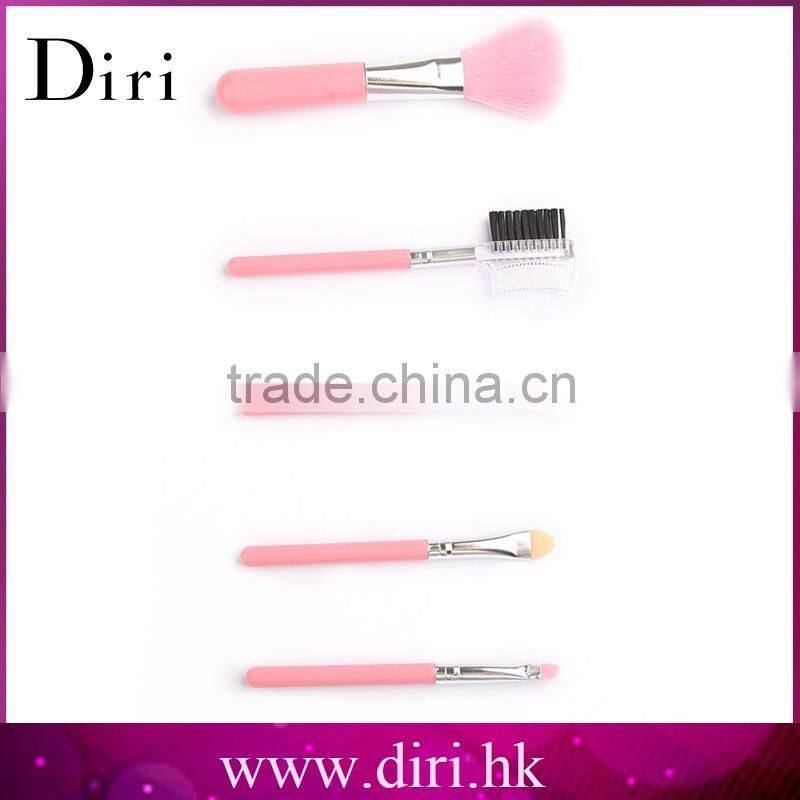 Wooden handle nylon hair 5pcs cosmetics makeup brush set