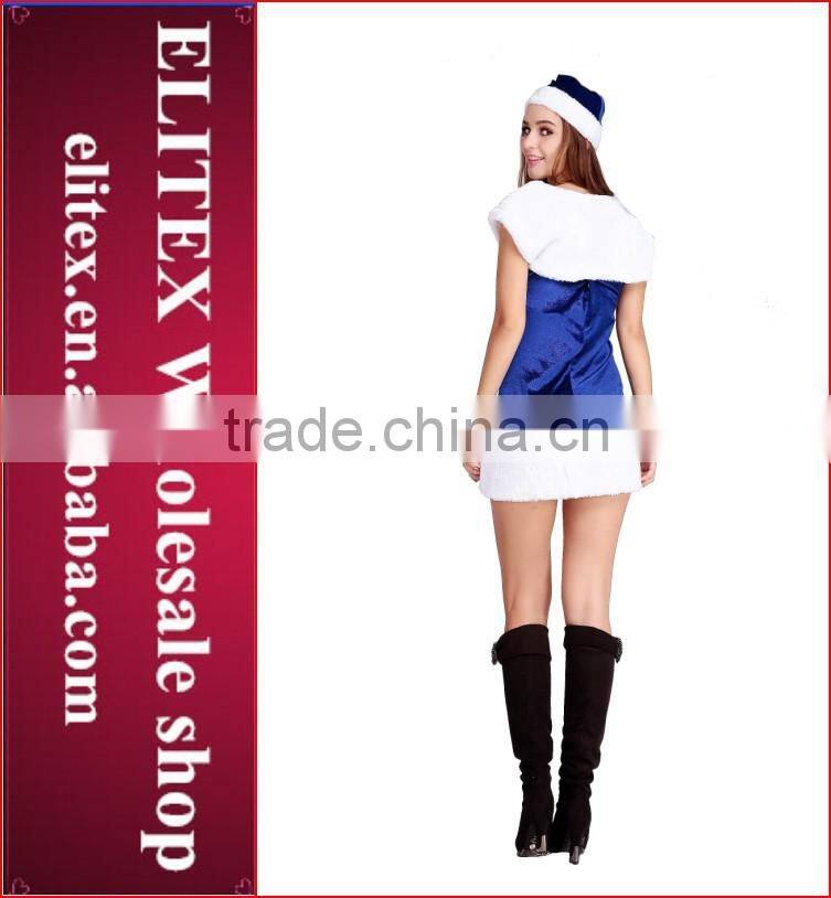 High-quality wholesale hot fashion unique woman blue christmas snowman costume