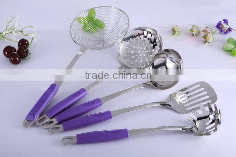 various new Kitchen Utensils Stainless Steel Kitchen food with plastic handlesets wholesale