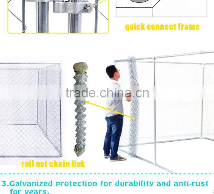 large outdoor galvanized chain link metal dog fence
