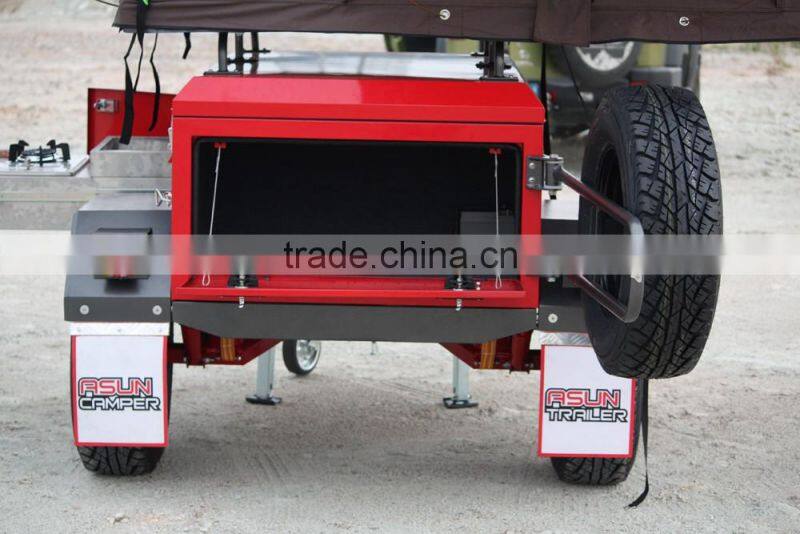 mini off-road camper trailer with independent suspension with kitchen system FS-X3