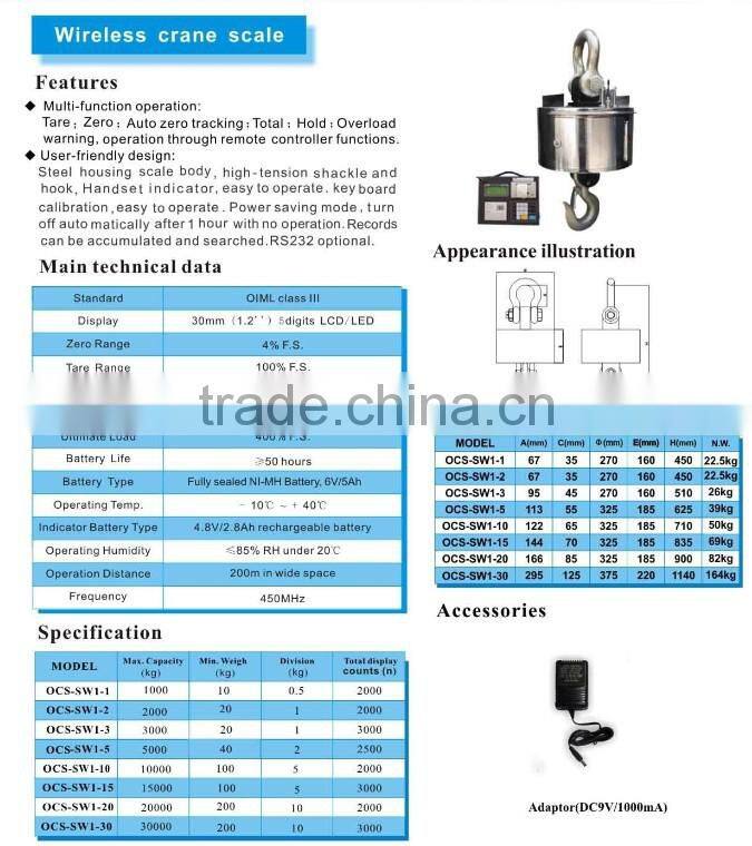 ocs digital weighing scale cap 3000kg