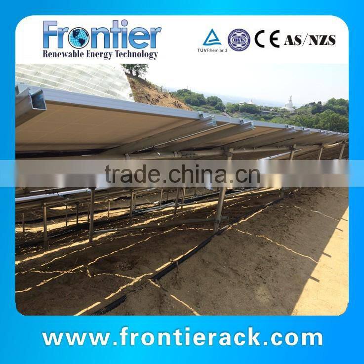 High efficiency ground solar panel mounting racking system