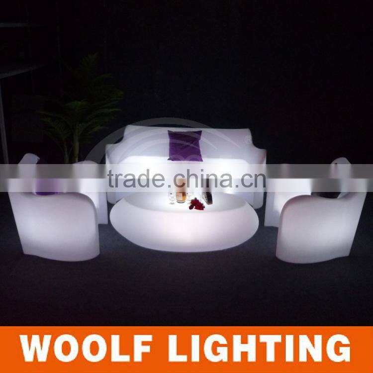 Popular Modern home leisure romote control color changing led Lighting Up Sofa Furniture