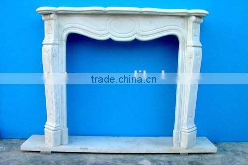 Cheap modern white marble fireplace mantel