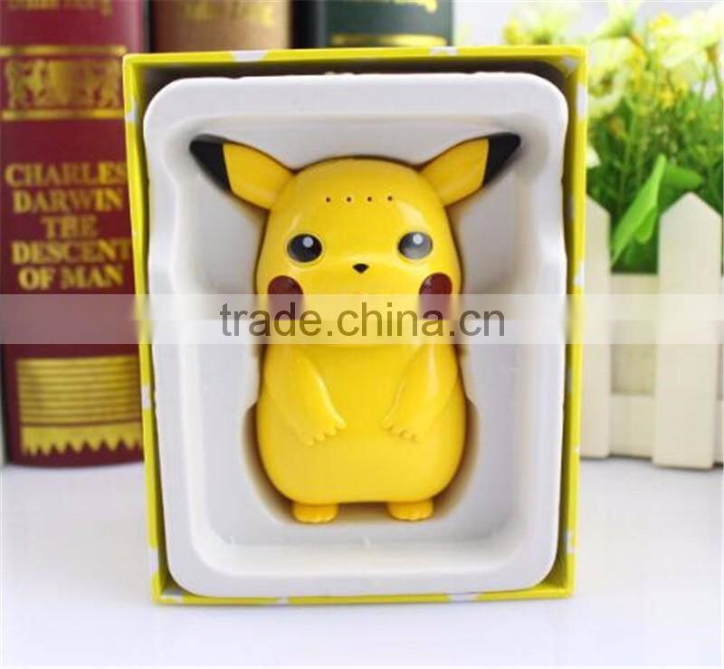 2016 New Arrival universal mobile power bank 10000 mah charging treasure cartoon pokemon go cute Pikachu