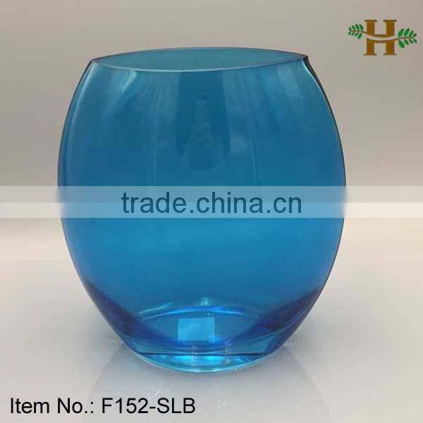 Oval Glass Vase, Moon Style Flower Vase for Home Decor