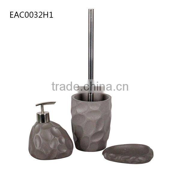 Debossing effect resin bathroom 3 pics accessories/sets from factory direct sale