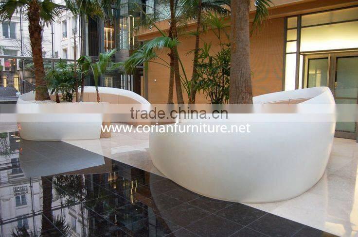 Corian &wood made round coffee table side table