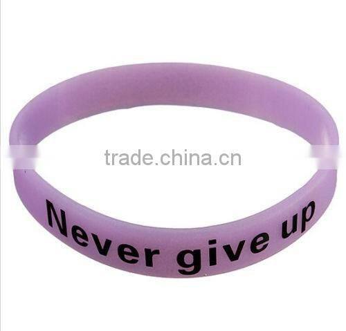 New Silicone Rubber Elastic Sport Wristband Cuff Bracelet Bangle Glow In Dark