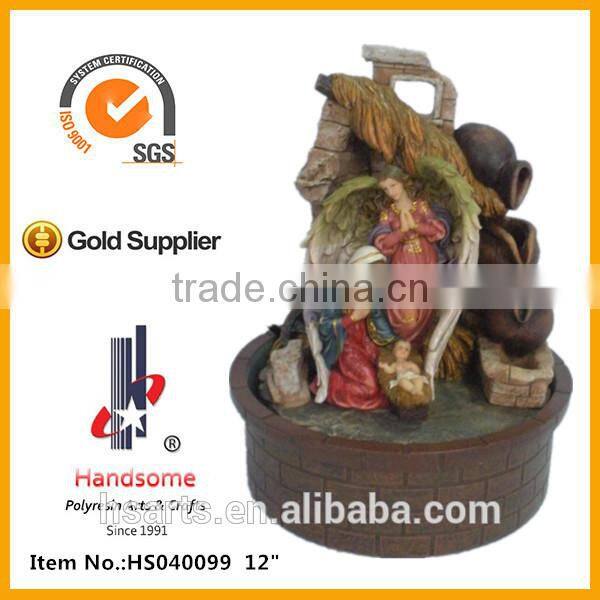 14.5 Inch New Design Holy Family Resin small decorative indoor water fountain