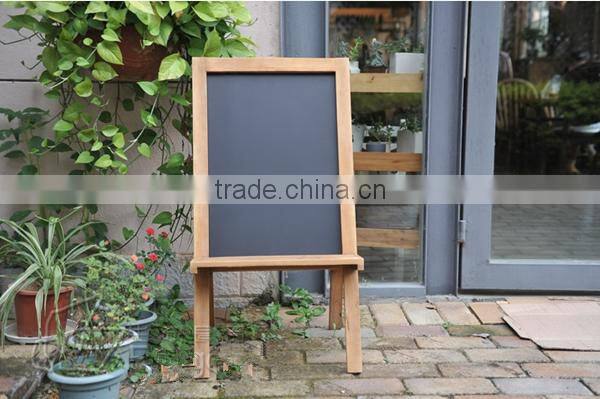 Natural colore handmade display standing wooden black board