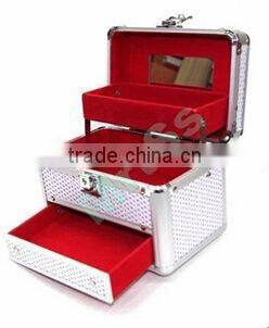 High Quality Faux Leather Jewelry Box With Mrror And Lock
