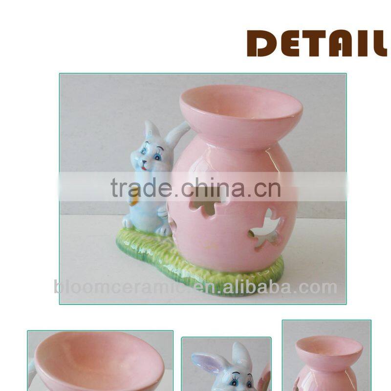 Porcelain rabbit design wholesale oil burner