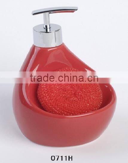 2016 New Unique ceramic liquidsoap dispenser with sponge