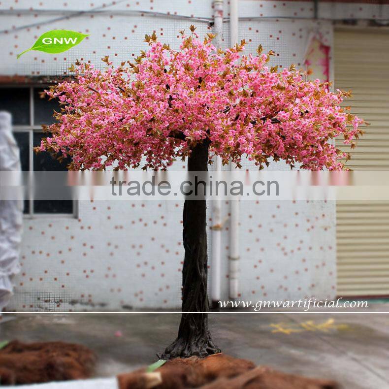 GNW BLS034-2 Artificial Magnolia Tree Silk Flowers With Fiberglass Stand For Sale