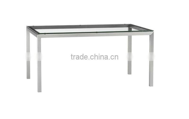 Clear Glass Top Stainless Steel Base 60x36 Dining Table
