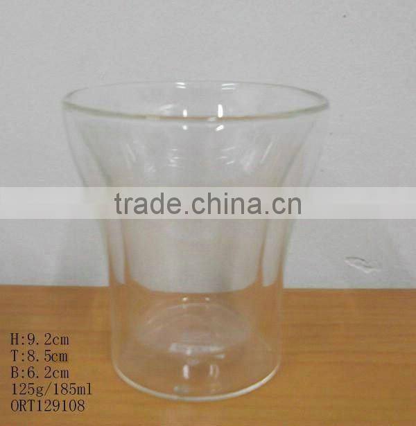 185ml double wall glass cup