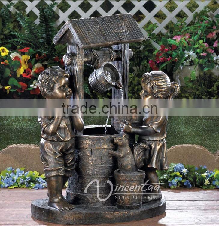 New Design Popular High Quality Outdoor Boy and Girl Fountain (Custimized Service)