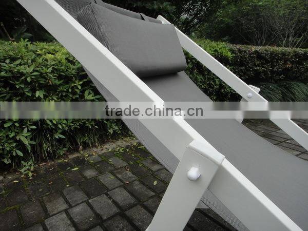 Hot sales aluminum folding teslin beach bed &lounge