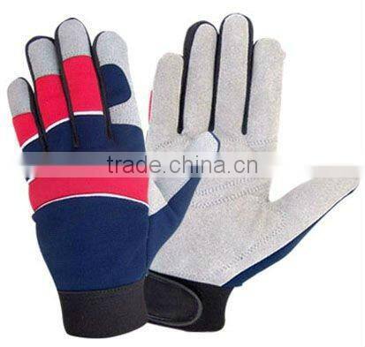 Synthetic leather safety fluorescent gloves JRM56