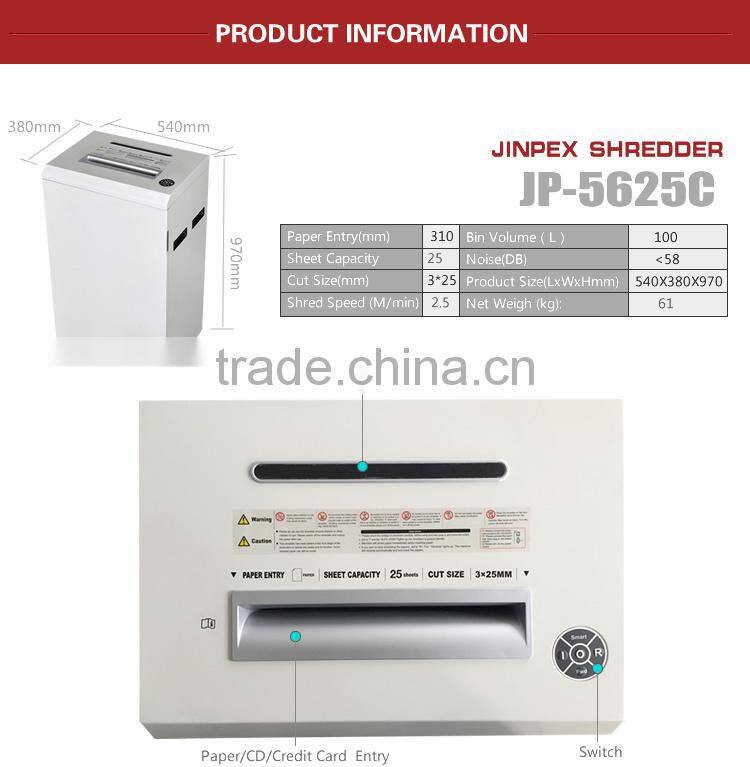 JP-5625C Big office industrial equipment Continue working shredder machine