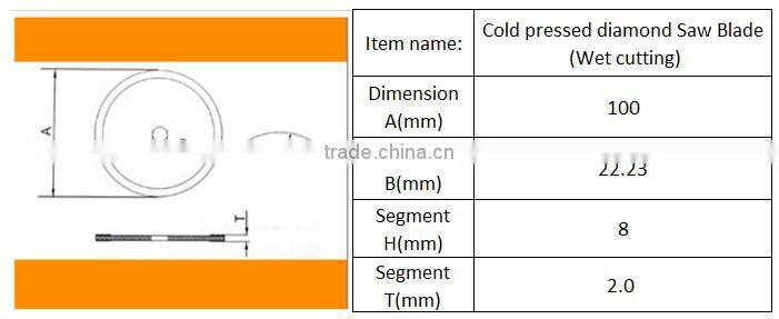 4inch100mm continuous rim wet diamond Saw Blade marble stone concrete tile diamond cutting disc continuous rim