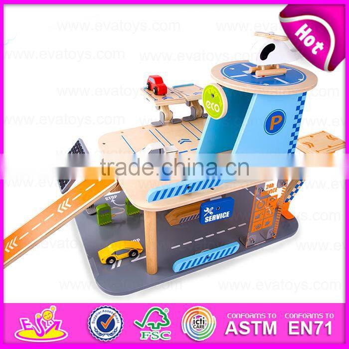 2016 new products interesting wooden toy garage for kids W04B041