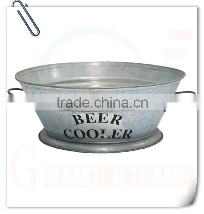 household round big metal ice bucket