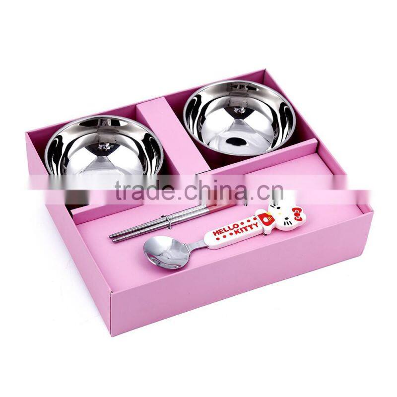 Korean fashional hot sell top quality cartoon style stainless steel food grade material flatwares cutlery set