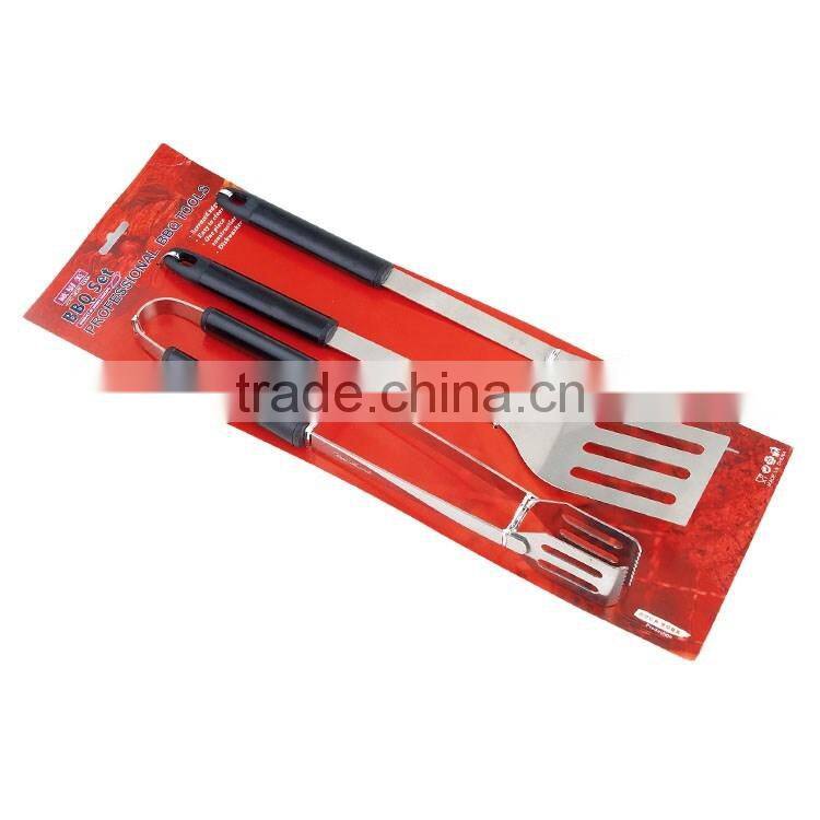 3pcs promotional chrome plated bbq toos set for kids