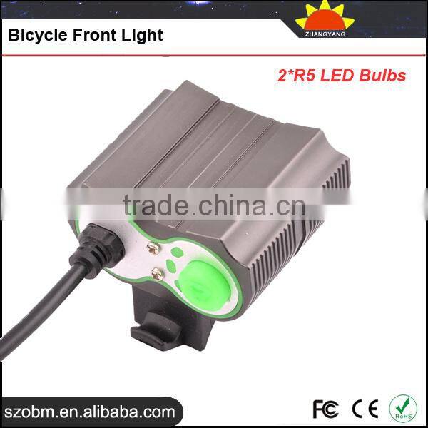 Wholesale Aluminum alloy 2* R5 LED 4 Mode with 4*18650 Battery Pack 500 Lumens Bicycle Front Light