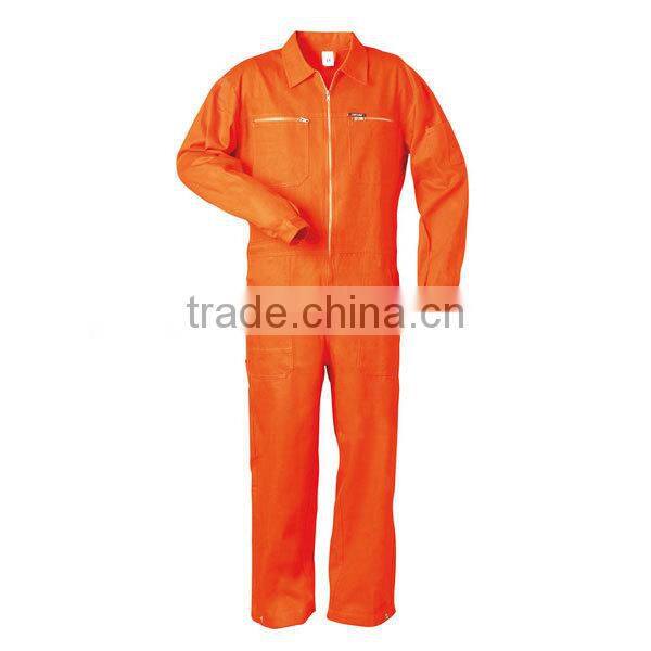 Custom Work uniform Orange 100% Cotton overalls workwear